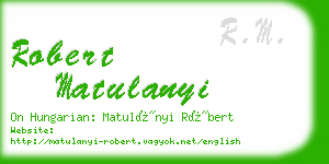 robert matulanyi business card